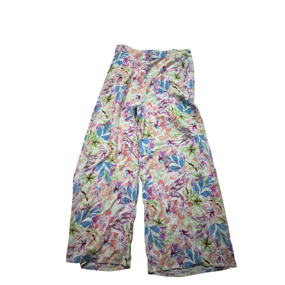 ROXY Womens Floral Wide Leg Lounge Pants Lightweight Boho Casual‎ Costal Size M